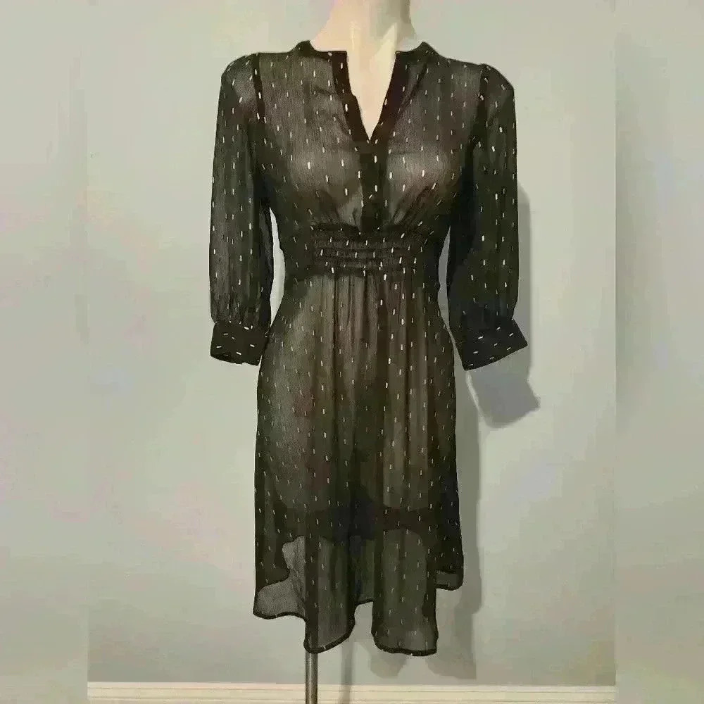 Banana republic black and gold dress